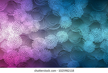 Light Blue, Red vector abstract doodle template. Brand-new colored illustration in blurry style with flowers. A new texture for your design.