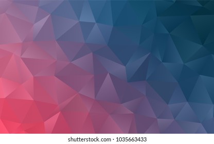 Light Blue, Red vector abstract mosaic background. Triangular geometric sample with gradient.  The polygonal design can be used for your web site.