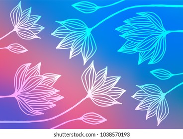 Light Blue, Red vector abstract doodle background. Blurred decorative design in Indian style with Zen tangles. Hand painted design for web, leaflet, textile.
