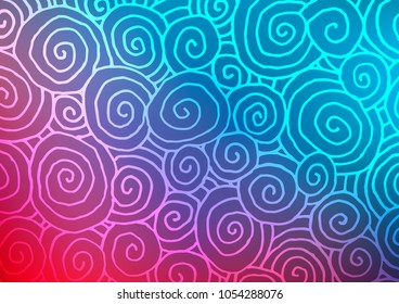 Light Blue, Red vector abstract doodle template. Shining colored illustration with doodles in Zen tangle style. The doodle design can be used for your web site.