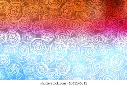 Light Blue, Red vector abstract doodle template. Blurred decorative design in Indian style with roses. A completely new design for your business.