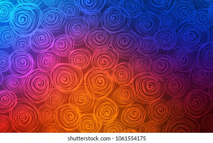 Hellblaue, rote Vektorillustration abstrakte Doodle-Tapete. Rosen auf eleganten natürlichen Mustern mit Farbverlauf. Neuer Stil für Ihr Business-Design.