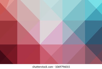 Light Blue, Red vector abstract mosaic pattern. Elegant bright polygonal illustration with gradient. A completely new template for your business design.