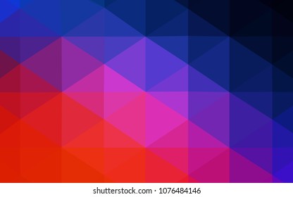 Light Blue, Red vector abstract mosaic backdrop. Geometric illustration in Origami style with gradient.  A new texture for your design.