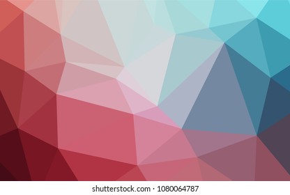 Light Blue, Red vector abstract polygonal background. Colorful illustration in polygonal style with gradient. The polygonal design can be used for your web site.
