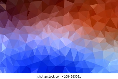 Light Blue, Red vector abstract mosaic pattern. Colorful abstract illustration with triangles. Pattern for a brand book's backdrop.
