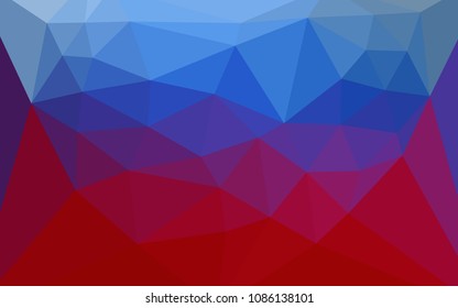 Light Blue, Red vector abstract polygonal background with a heart in a centre. Colorful illustration with gradient. Completely new template for your banner.