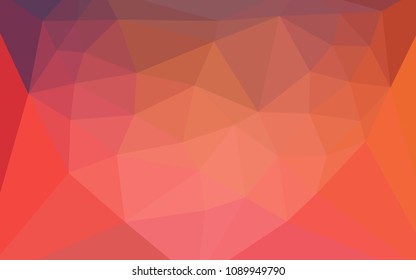 Light Blue, Red vector abstract mosaic pattern with a heart in a centre. Illustration in halftone style with triangles. Brand new style for your business design.