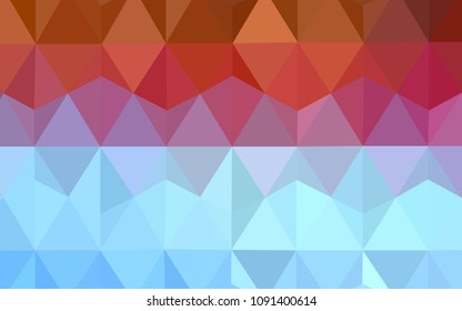 Light Blue, Red vector abstract polygonal template. Geometric illustration in Origami style with gradient.  Best triangular design for your business.