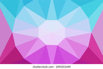 Light Blue, Red vector abstract polygonal pattern with a gem in a centre. Illustration in Origami style with gradient.  Completely new template for your banner.