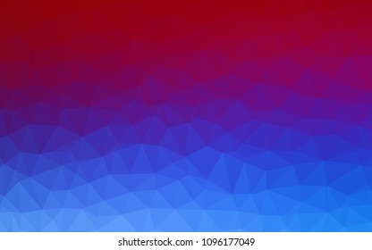 Light Blue, Red vector abstract mosaic backdrop. Geometric illustration in Origami style with gradient.  A new texture for your web site.
