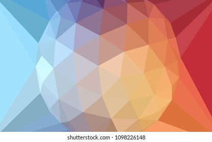 Light Blue, Red vector abstract mosaic background with a diamond. Polygonal illustration, which consists of triangles. Template for cell phone's backgrounds.