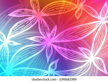 Light Blue, Red vector abstract doodle pattern. Colorful illustration in abstract style with doodles and Zen tangles. 