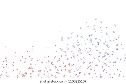 Light Blue, Red vector abstract colorful background, which consist of triangles. Pattern with colored triangles on white background.