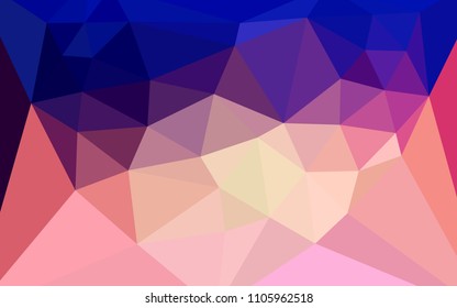 Light Blue, Red vector abstract mosaic pattern with a heart in a centre. Abstract illustration with an elegant triangles. Template for cell phone's backgrounds.