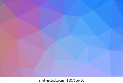 Light Blue, Red vector abstract mosaic pattern. Colorful abstract illustration with triangles. Triangular pattern for your design.