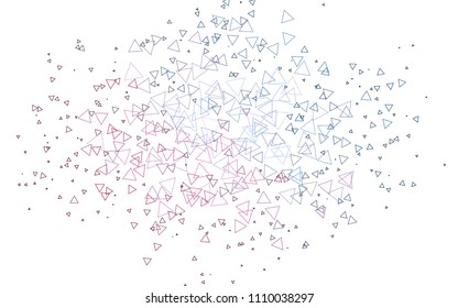 Light Blue, Red vector abstract colorful background, which consist of triangles. Pattern with colored triangles on white background.