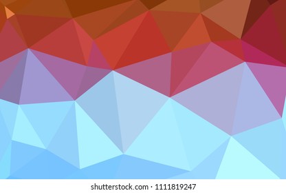 Light Blue, Red vector abstract mosaic background. Modern abstract illustration with triangles. Triangular pattern for your design.