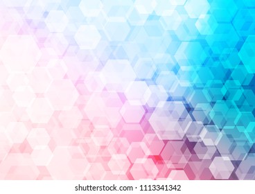 Light Blue, Red vector abstract polygonal pattern. Brand new colored illustration in blurry style with gradient. Brand new style for your business design.