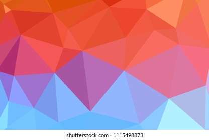 Light Blue, Red vector abstract polygonal background. Shining polygonal illustration, which consist of triangles. A completely new design for your leaflet.