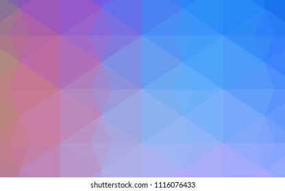 Light Blue, Red vector abstract mosaic backdrop. Geometric illustration in Origami style with gradient.  A completely new template for your banner.