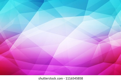 Light Blue, Red vector abstract mosaic pattern. Triangular geometric sample with gradient.  A new texture for your web site.