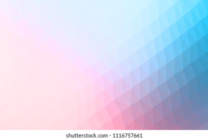 Light Blue, Red vector abstract polygonal texture. Triangular geometric sample with gradient.  The template can be used as a background for cell phones.