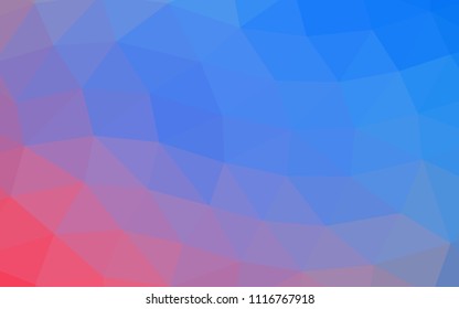 Light Blue, Red vector abstract mosaic low poly. Colorful illustration in abstract style with gradient. The polygonal design can be used for your web site.