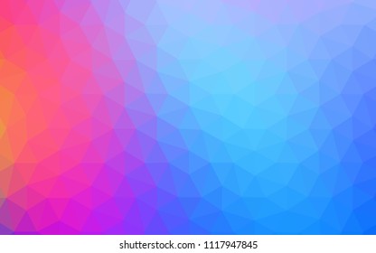 Light Blue, Red vector abstract mosaic background. Creative illustration in halftone style with triangles. Polygonal design for your web site.