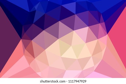 Light Blue, Red vector abstract polygonal pattern with a gem in a centre. Colorful illustration in a polygonal style. Triangular pattern for your design.