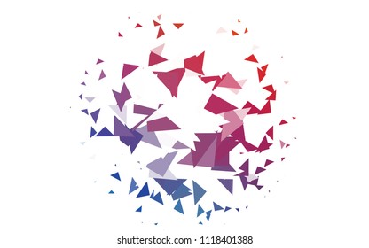 Light Blue, Red vector abstract colorful background, which consist of triangles. Pattern with colored triangles on white background.