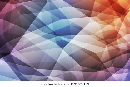 Light Blue, Red vector abstract mosaic background. Glitter abstract illustration with an elegant triangles. Pattern for a brand book's backdrop.
