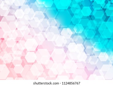 Light Blue, Red vector abstract mosaic template. Creative geometric illustration in Origami style with gradient. The template can be used as a background for cell phones.