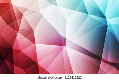 Light Blue, Red vector abstract polygonal pattern. Shining polygonal illustration, which consist of triangles. Best triangular design for your business.