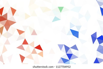 Light Blue, Red vector abstract mosaic backdrop. Colorful abstract illustration with triangles. A new texture for your web site.