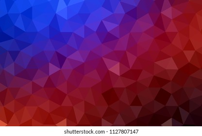 Light Blue, Red vector abstract mosaic background. Geometric illustration in Origami style with gradient.  Polygonal design for your web site.