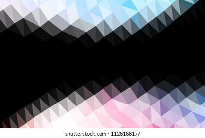 Light Blue, Red vector abstract polygonal cover. Glitter abstract illustration with an elegant design. Triangular pattern for your business design.