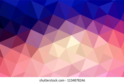 Light Blue, Red vector abstract polygonal pattern. Shining polygonal illustration, which consist of triangles. That new template can be used for your brand book.