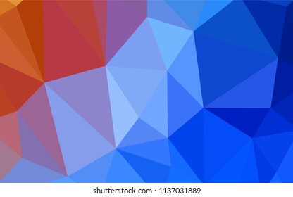 Light Blue, Red vector abstract mosaic background. Triangular geometric sample with gradient.  Best triangular design for your business.
