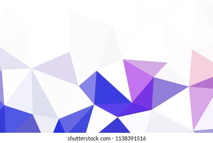 Light Blue, Red vector abstract mosaic background. Triangular geometric sample with gradient.  Completely new template for your banner.