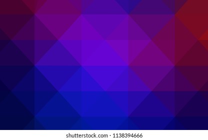 Light Blue, Red vector abstract mosaic backdrop. Shining polygonal illustration, which consist of triangles. Triangular pattern for your business design.