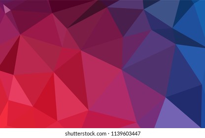 Light Blue, Red vector abstract mosaic background. Shining polygonal illustration, which consist of triangles. Polygonal design for your web site.