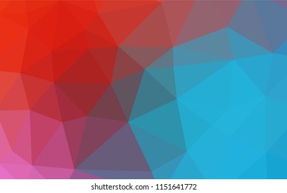 Light Blue, Red vector abstract mosaic pattern. Creative illustration in halftone style with gradient. Brand new style for your business design.