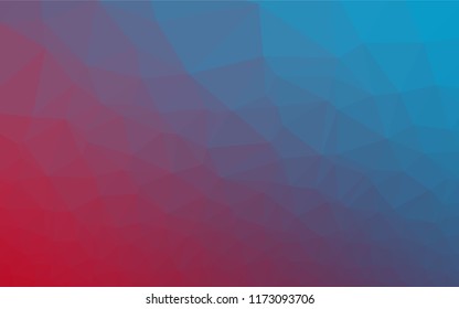 Light Blue, Red vector abstract mosaic pattern. Shining illustration, which consist of triangles. The best triangular design for your business.