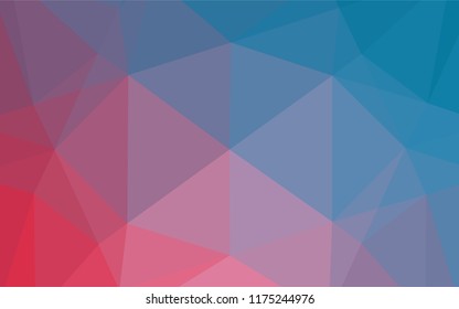 Light Blue, Red vector abstract mosaic background. Shining illustration, which consist of triangles. The best triangular design for your business.