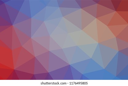 Light Blue, Red vector abstract mosaic backdrop. Triangular geometric sample with gradient.  A completely new template for your business design.