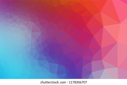 Light Blue, Red vector abstract polygonal texture. Shining illustration, which consist of triangles. The best triangular design for your business.