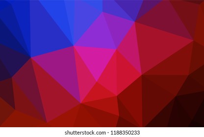 Light Blue, Red vector abstract polygonal background. Elegant bright polygonal illustration with gradient. Triangular pattern for your design.