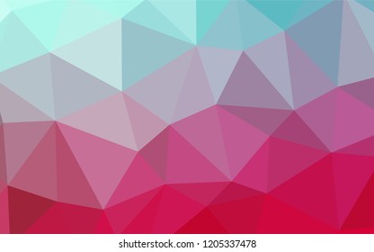 Light Blue, Red vector abstract polygonal template. Shining polygonal illustration, which consist of triangles. A completely new design for your leaflet.