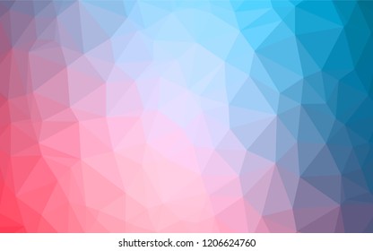 Light Blue, Red vector abstract polygonal cover. Triangular geometric sample with gradient.  The best triangular design for your business.